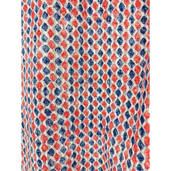 Lauren Ralph Lauren Womens Button Shirt Medium Cotton Red & Blue Geometric Print - Picture 10 of 10